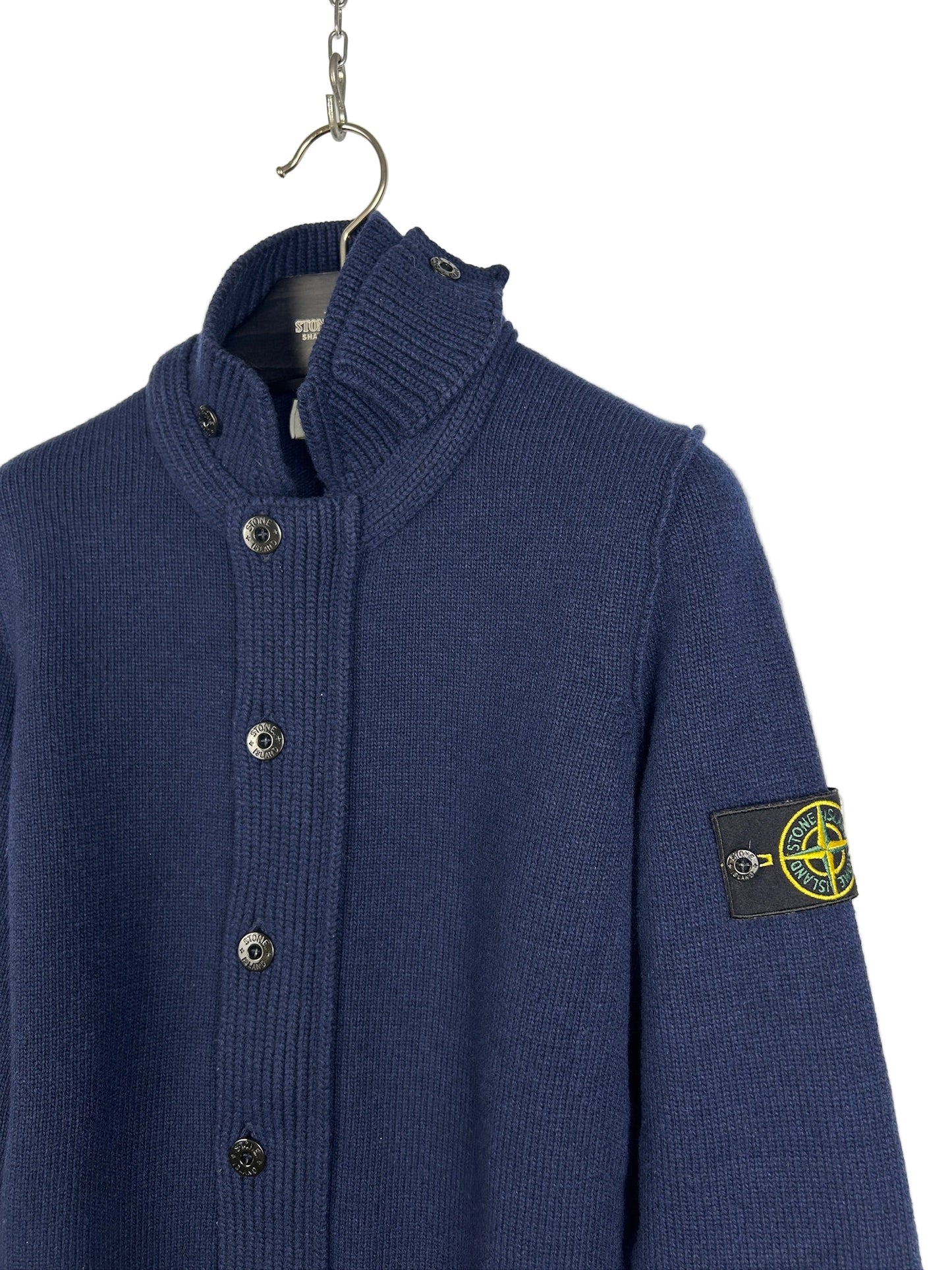 Maglione blu in lana con bottoni Stone Island - Taglia M
