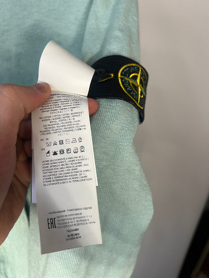 Felpa turchese con zip e cappuccio Stone Island - Taglia L