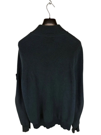 Maglione verde petrolio con zip Stone Island - Taglia M
