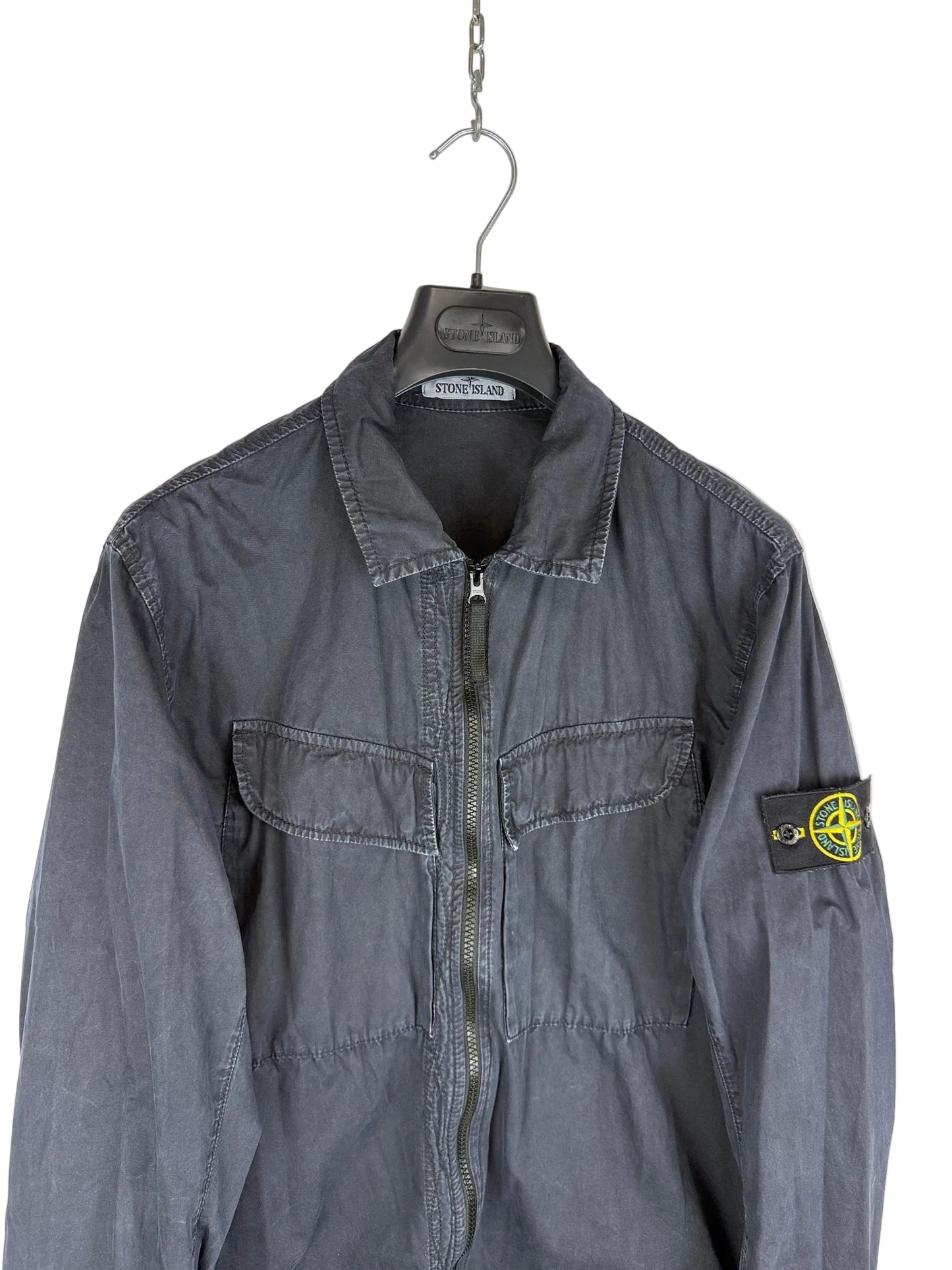 Overshirt blu navy con chiusura a zip Stone Island - Taglia L