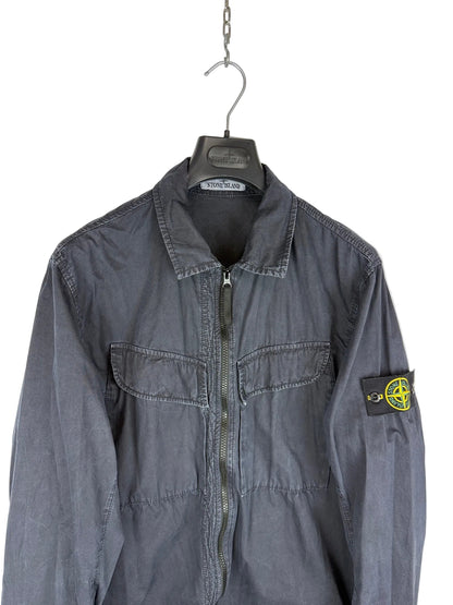 Overshirt blu navy con chiusura a zip Stone Island - Taglia L