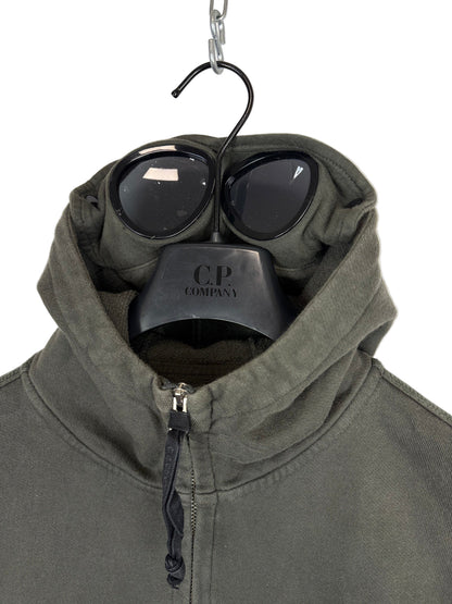 Felpa Goggle grigia con zip e cappuccio C.P. Company - Taglia M