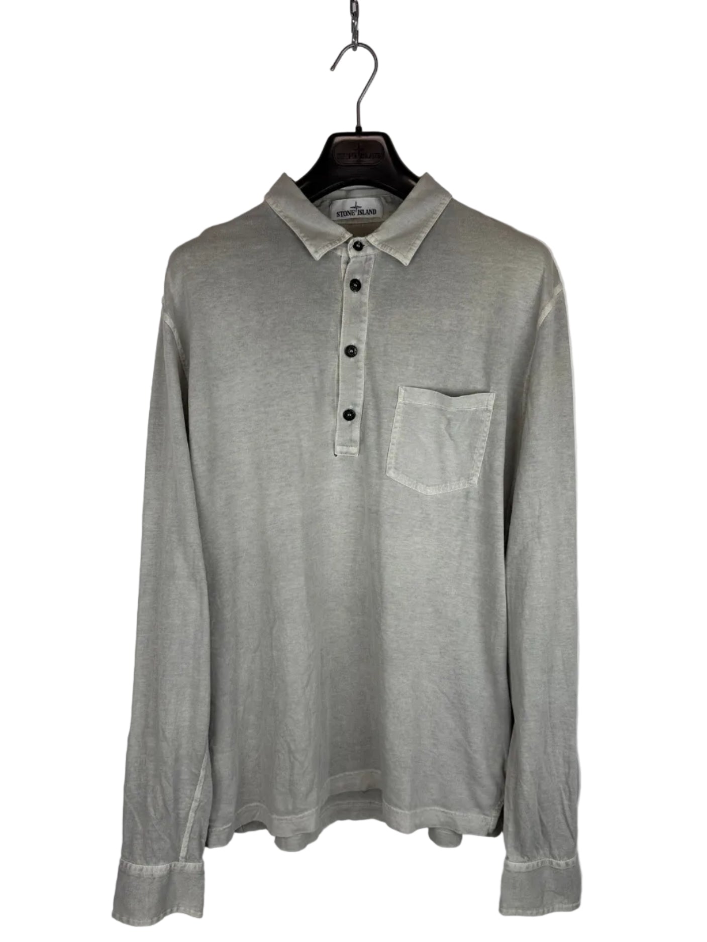 Polo grigia a maniche lunghe Stone Island - Taglia XXL