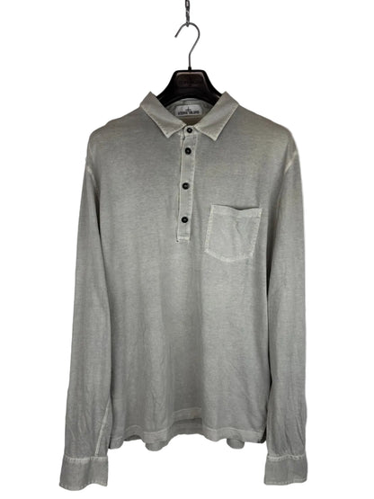Polo grigia a maniche lunghe Stone Island - Taglia XXL