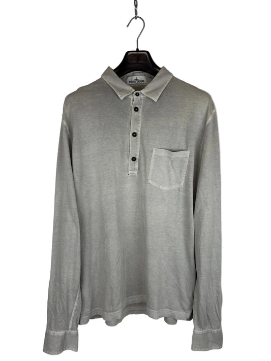 Polo grigia a maniche lunghe Stone Island - Taglia XXL