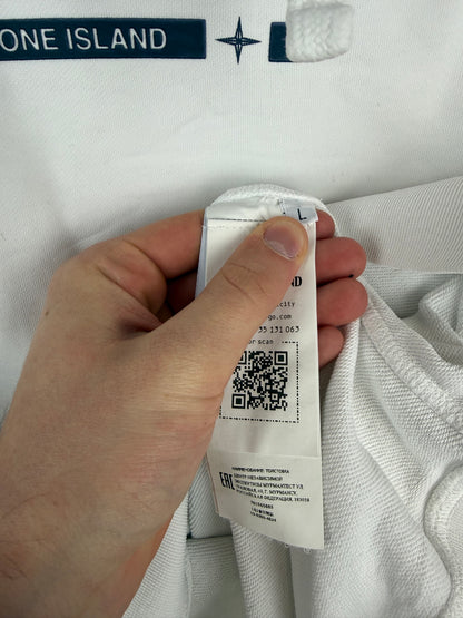 Felpa bianca con cappuccio Stone Island - Taglia L