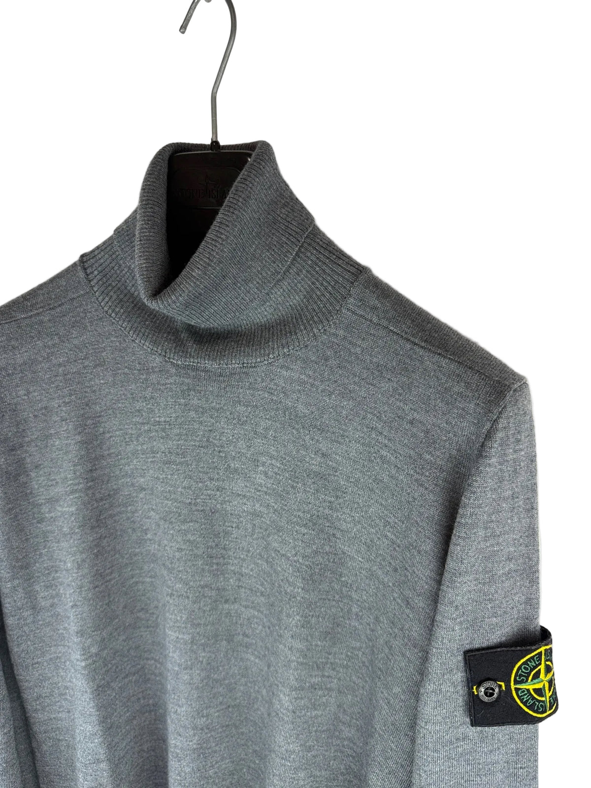 Maglione dolcevita grigio in 100% lana Stone Island - Taglia M