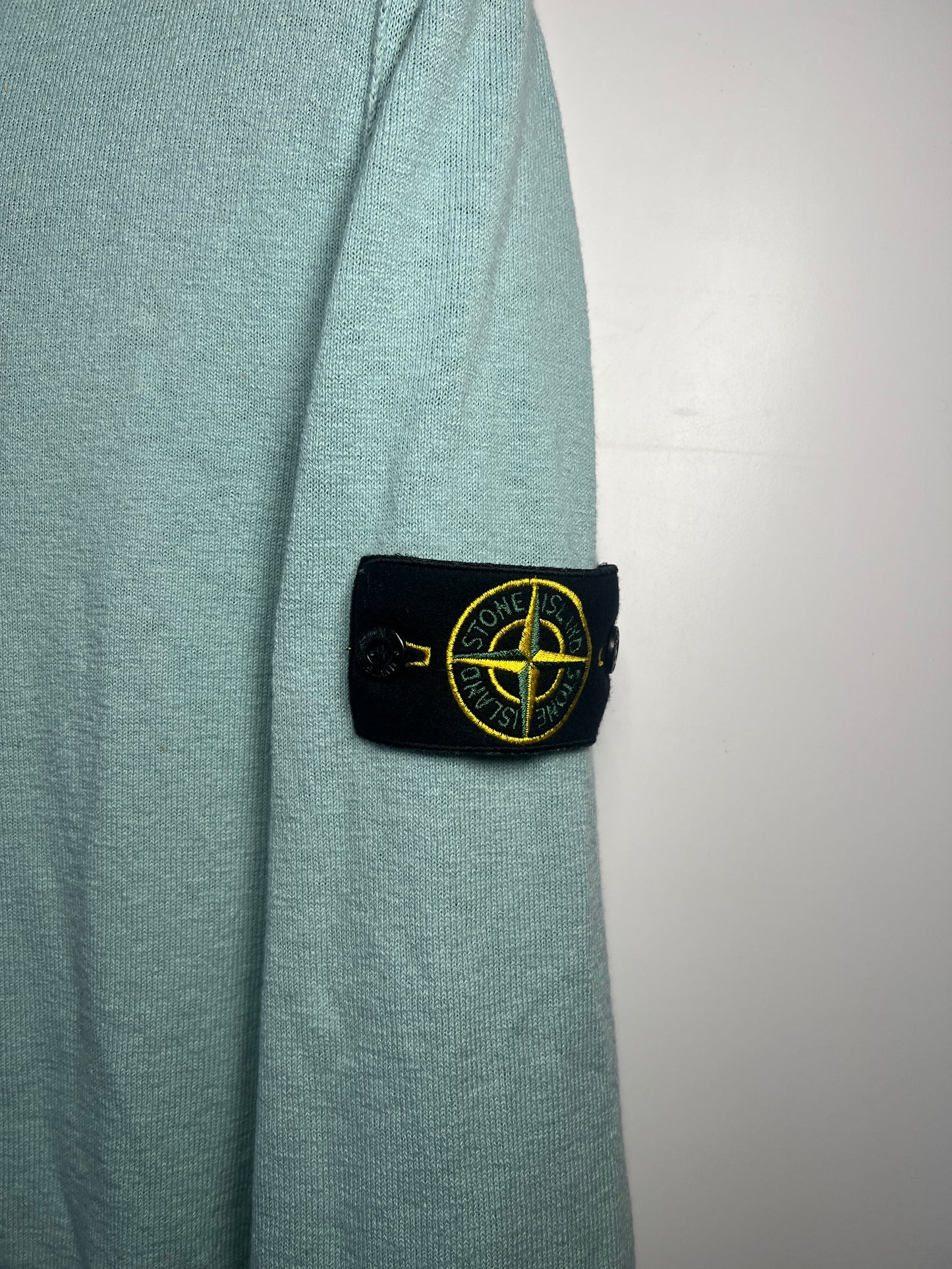 Felpa turchese con zip e cappuccio Stone Island - Taglia L