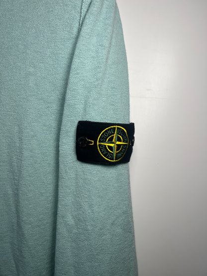 Felpa turchese con zip e cappuccio Stone Island - Taglia L