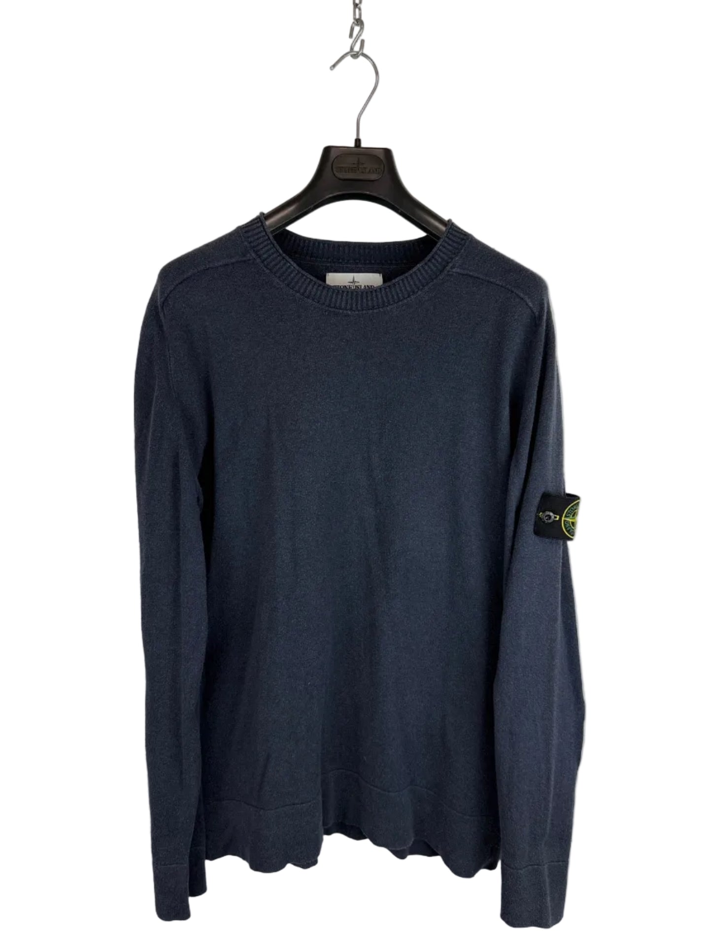 Maglione blu navy con strisce sui polsini Stone Island - Taglia XL