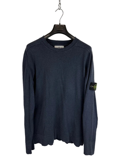 Maglione blu navy con strisce sui polsini Stone Island - Taglia XL