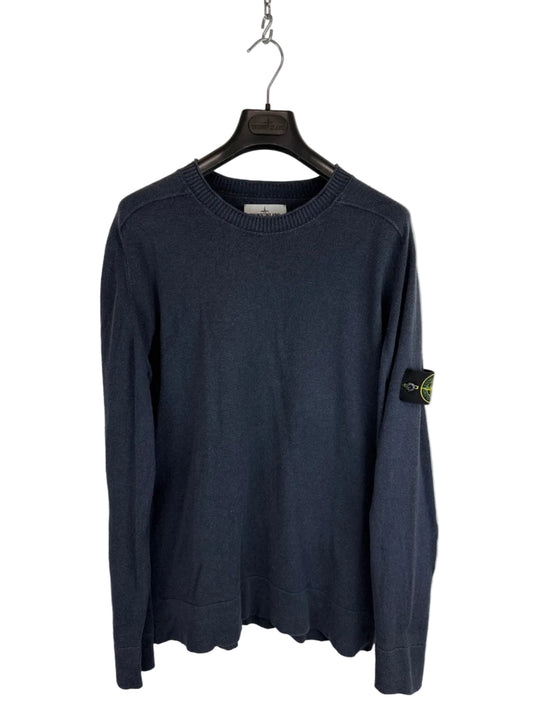 Maglione blu navy con strisce sui polsini Stone Island - Taglia XL