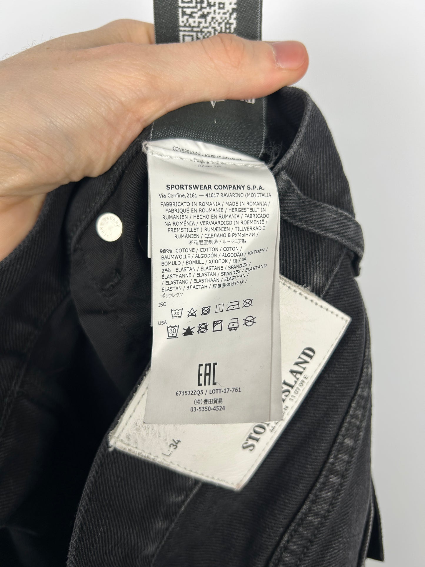 Jeans neri Stone Island - Taglia W29
