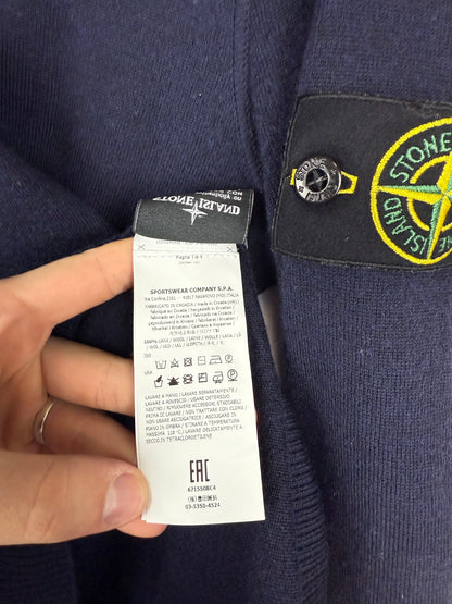 Maglione blu navy in lana Stone Island - Taglia M
