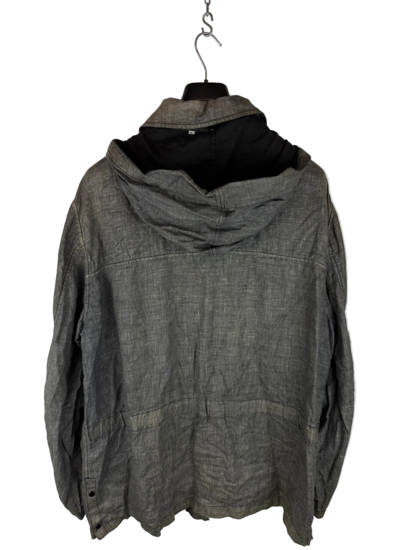 Giacca Vintage grigia in lino con chiusura a bottoni Stone Island - Taglia XL