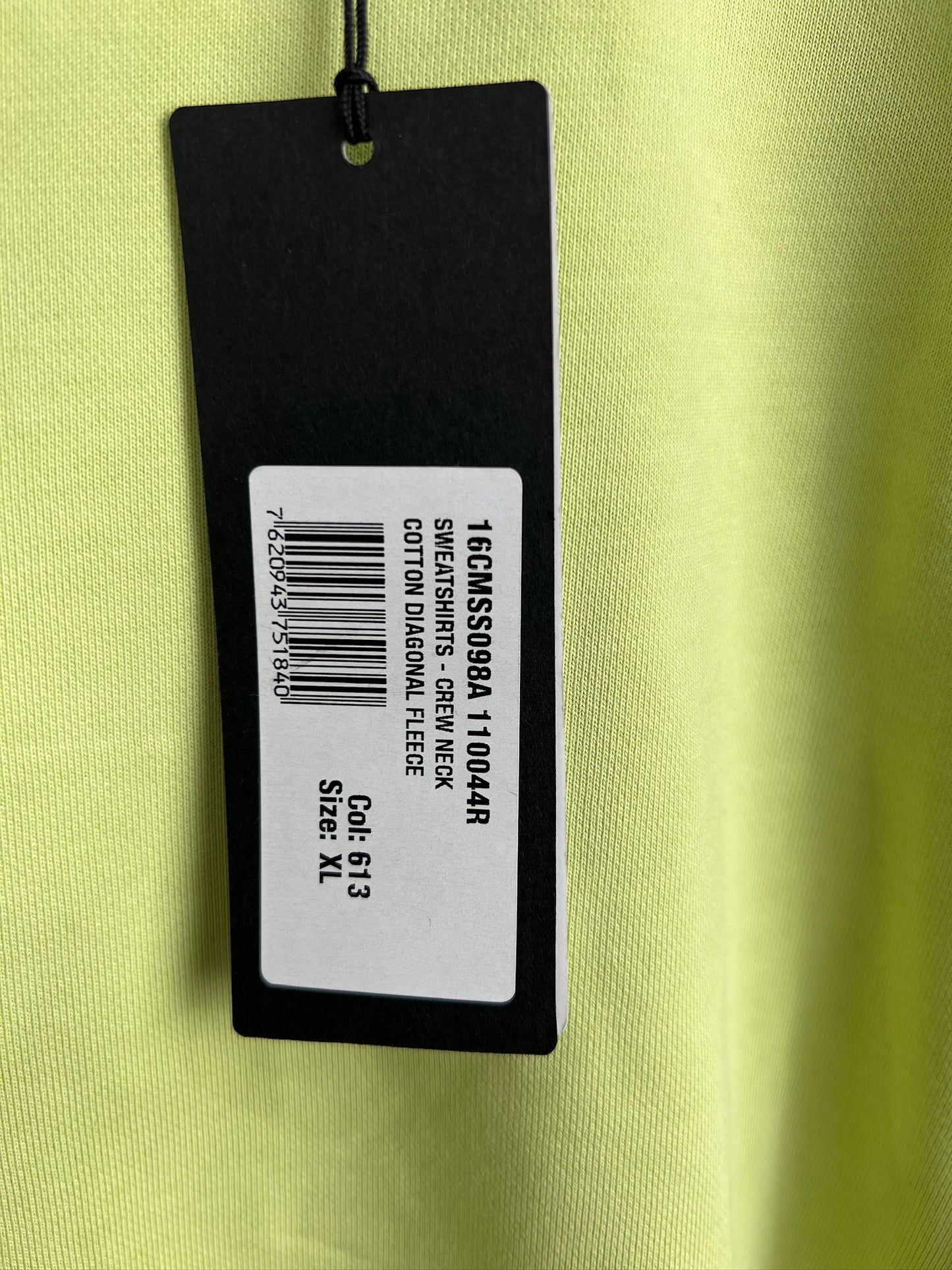 Felpa verde lime C.P. Company (nuova con cartellino) - Taglia XL