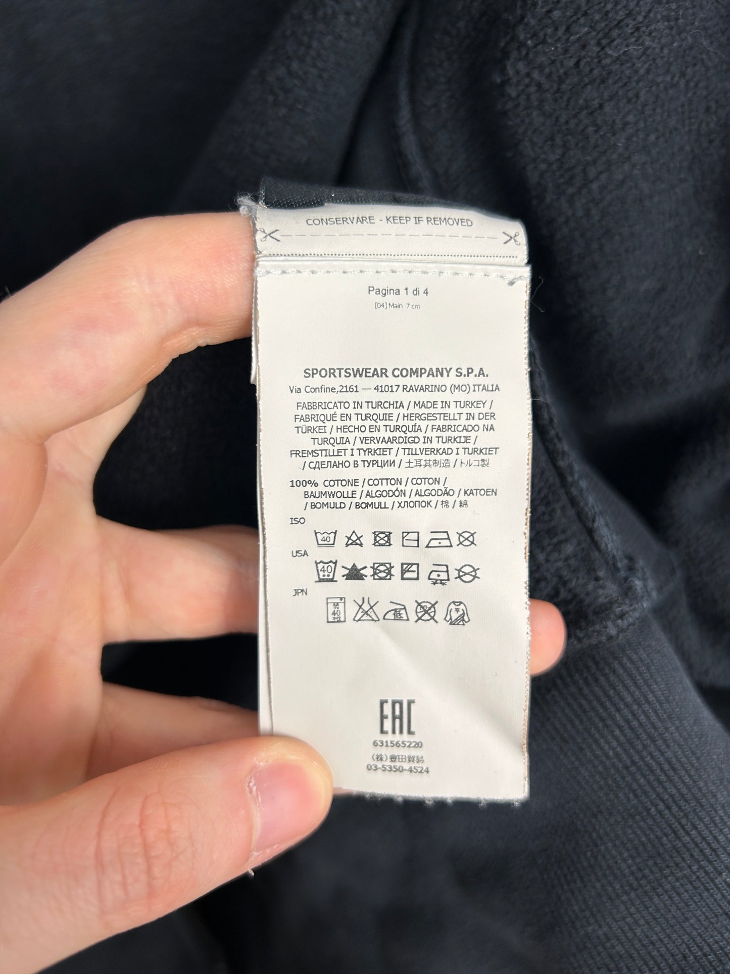 Felpa nera con zip e cappuccio Stone Island - Taglia XXXL