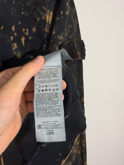 Felpa Stone Island nera e arancione con trattamento Off-Dye OVD - Taglia M