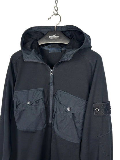 Felpa a mezza zip con cappuccio Ghost blu navy Stone Island - Taglia M