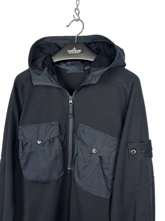 Felpa a mezza zip con cappuccio Ghost blu navy Stone Island - Taglia M