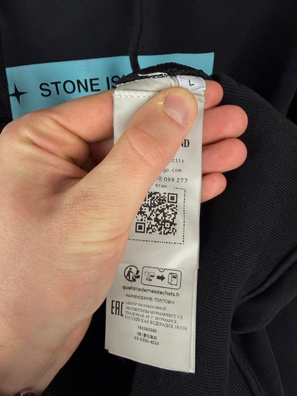 Felpa nera con cappuccio Stone Island - Taglia L
