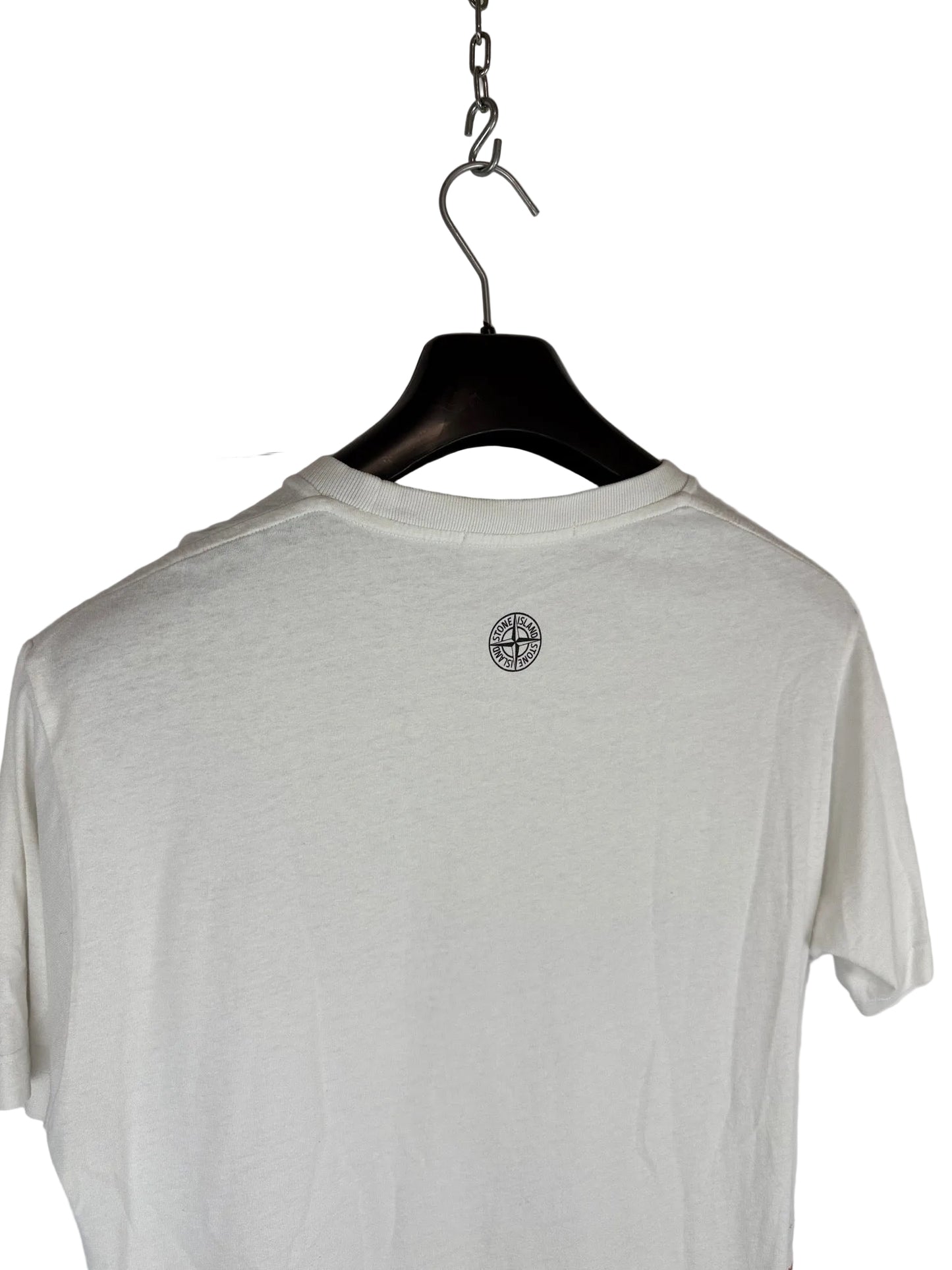 T-shirt bianca con stampa Stone Island - Taglia M