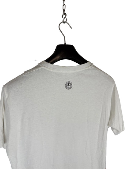 T-shirt bianca con stampa Stone Island - Taglia M