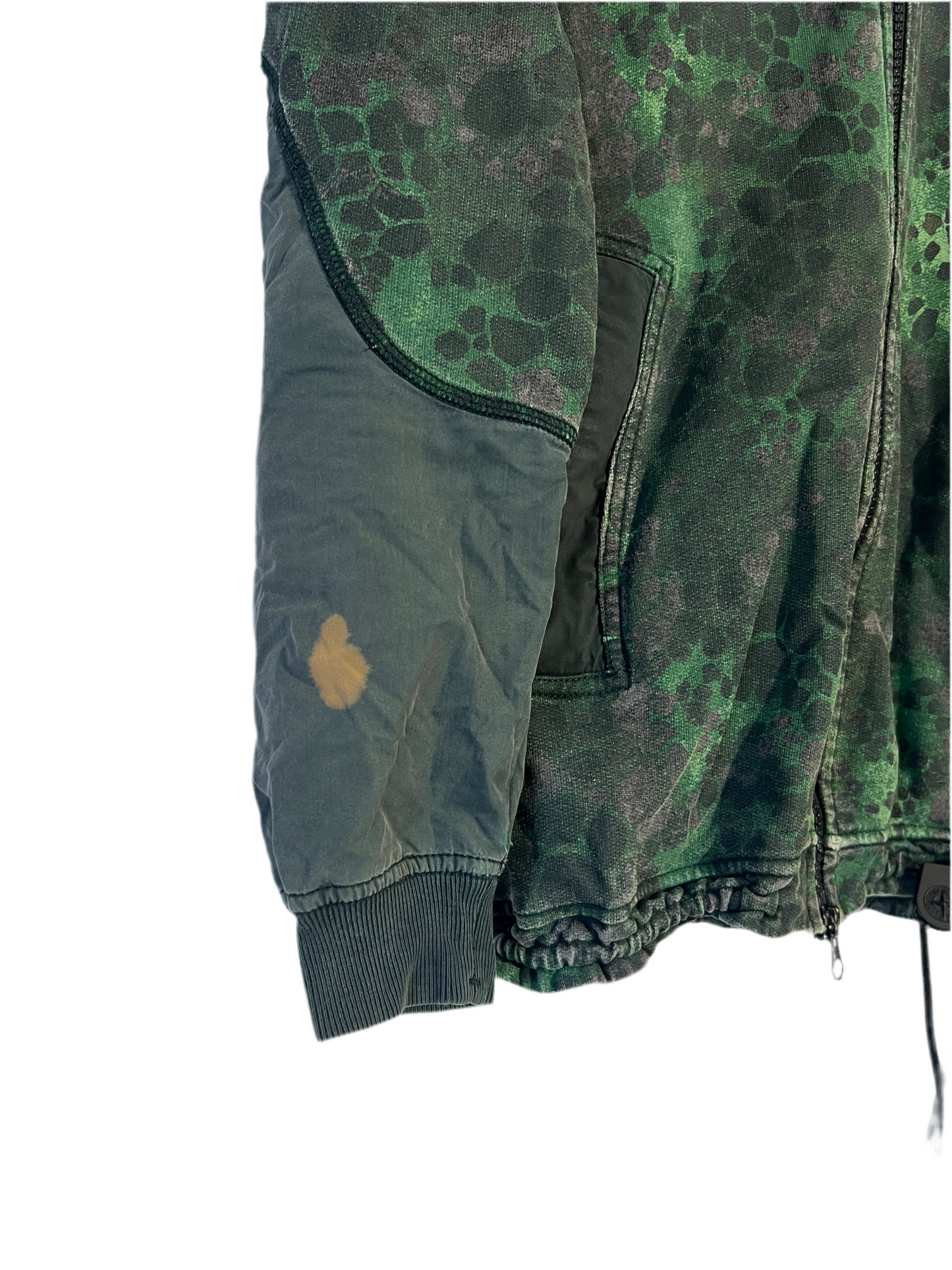 Felpa verde con zip e cappuccio Alligator Camo Stone Island - Taglia M