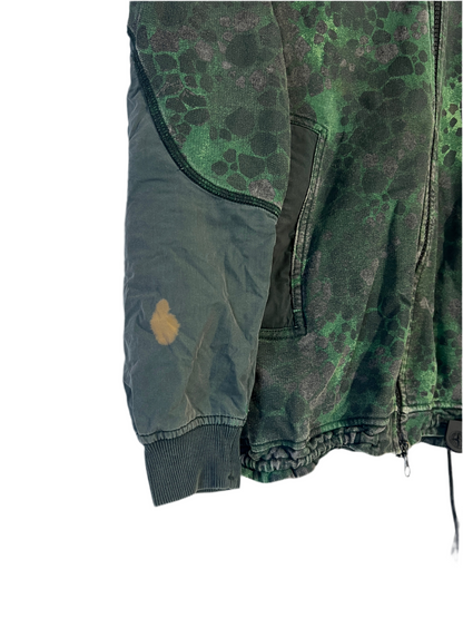Felpa verde con zip e cappuccio Alligator Camo Stone Island - Taglia M