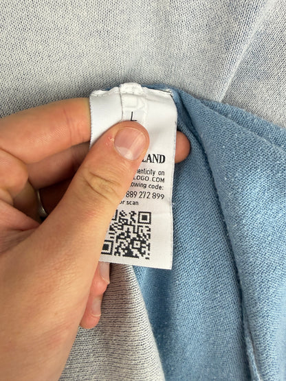 Maglione reversibile azzurro Hand Sprayed Reverse Colour Stone Island - Taglia L