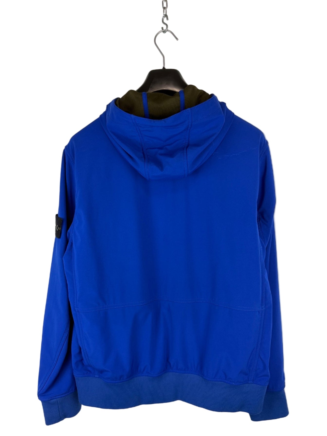 Giacca Light Soft Shell-R blu con zip e cappuccio Stone Island - Taglia XXL