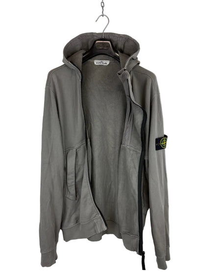 Felpa grigia con doppia zip e cappuccio Stone Island - Taglia XL