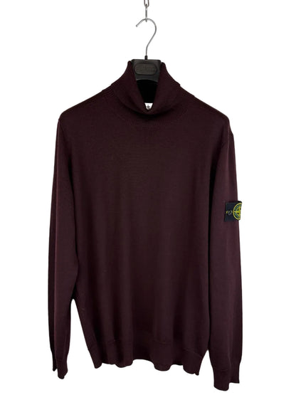 Bordeaux Stone Island Crewneck Sweater - Size L