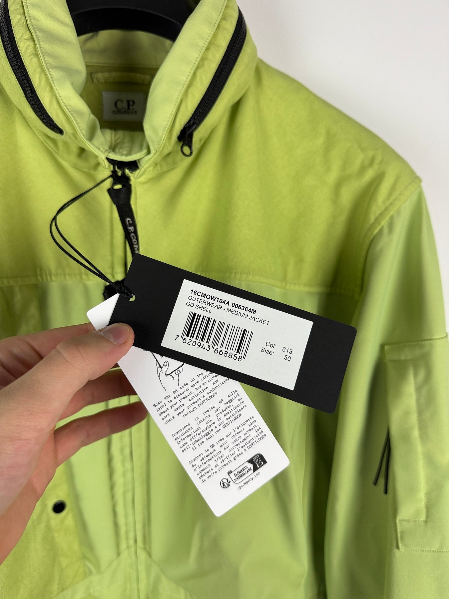 Giacca GD Shell verde lime C.P. Company (nuova con cartellino) - Taglia L