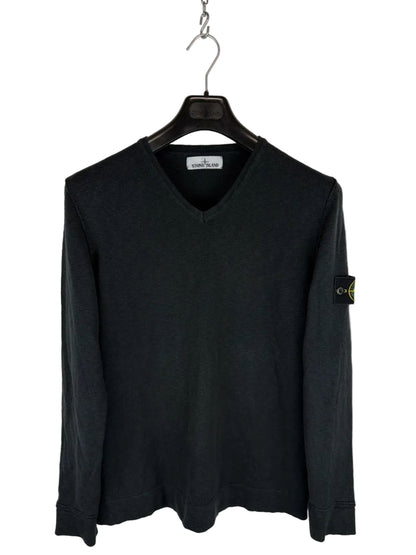 Maglione nero con scollo a V Stone Island - Taglia L