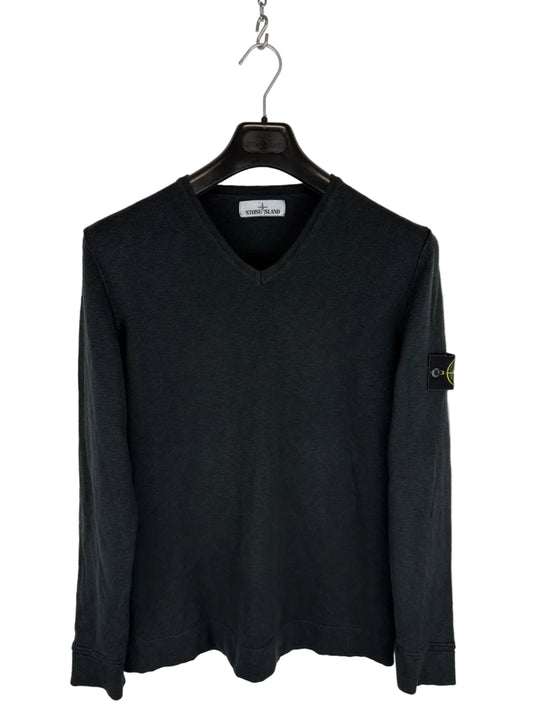 Maglione nero con scollo a V Stone Island - Taglia L
