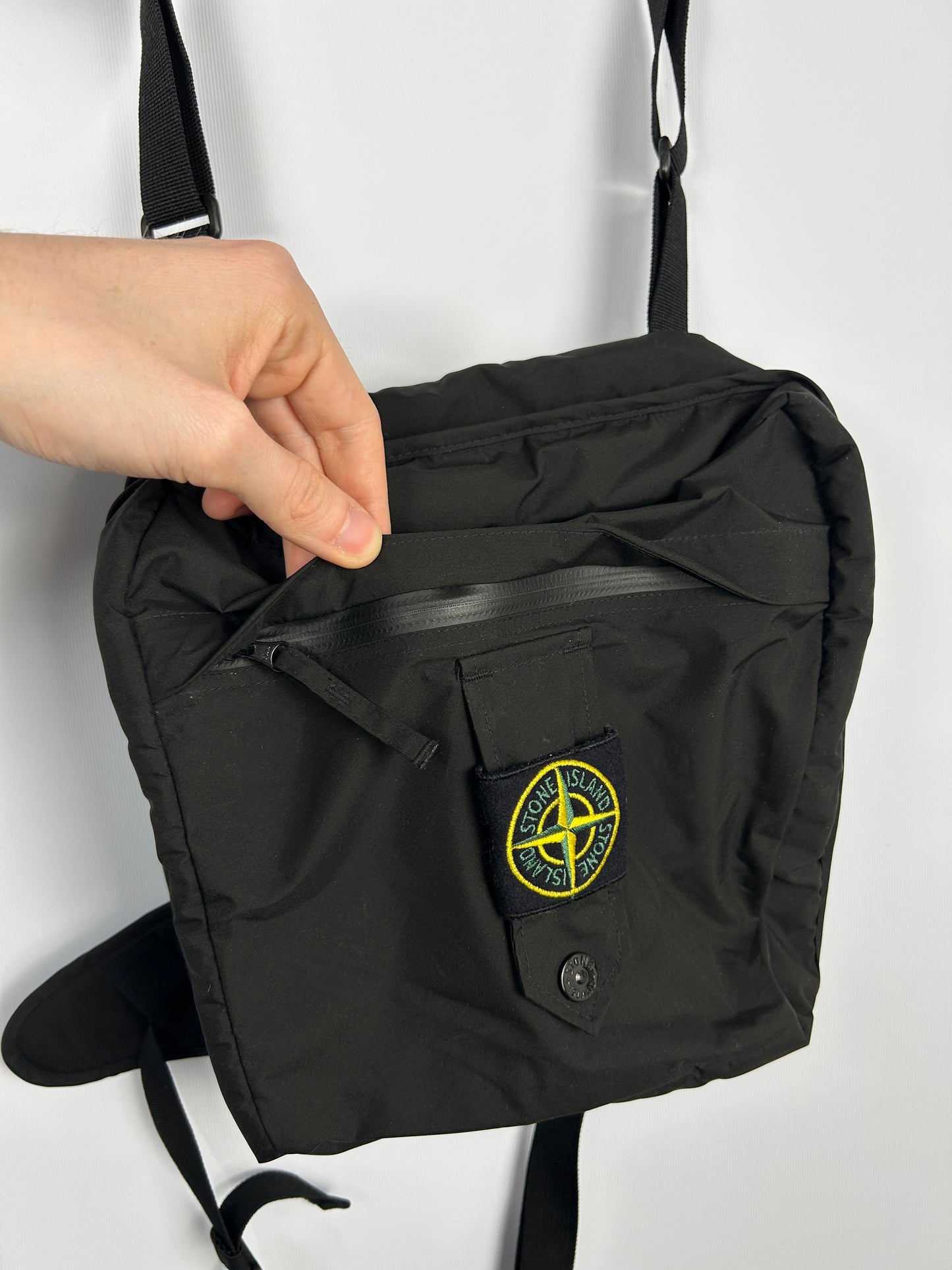 Borsello nero Stone Island