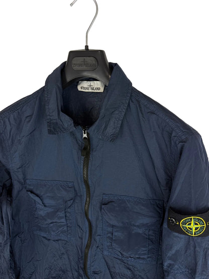 Overshirt ripstop blu in nylon metal con chiusura a zip Stone Island - Taglia M