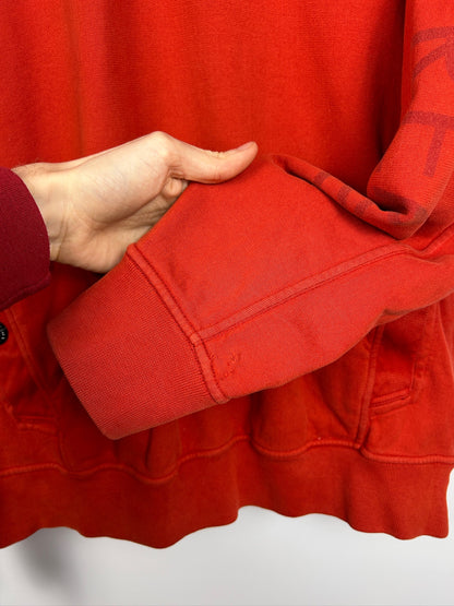 Felpa rossa con cappuccio Stone Island x Supreme - Taglia L