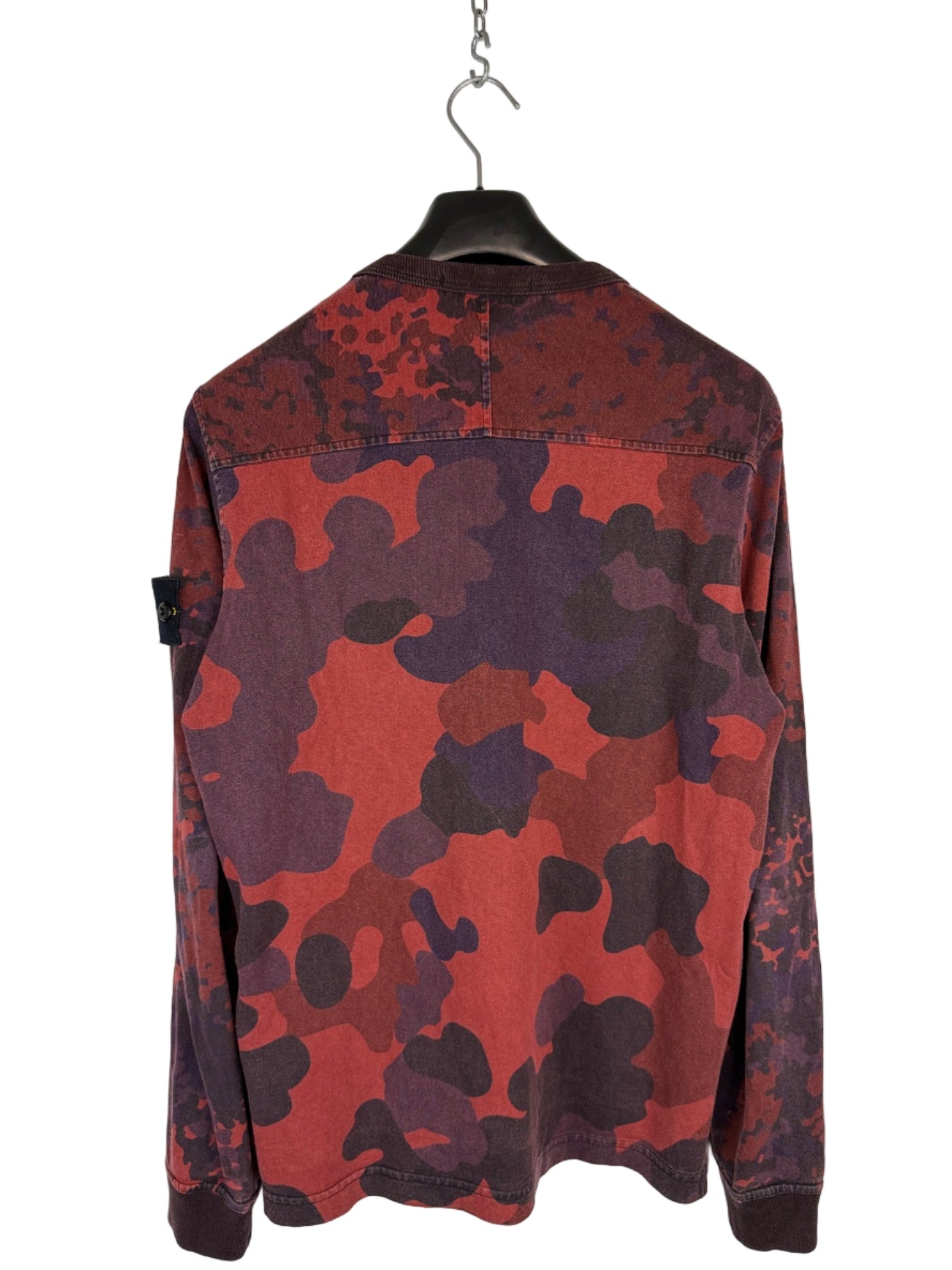 T-shirt a maniche lunghe camo rossa Stone Island - Taglia M