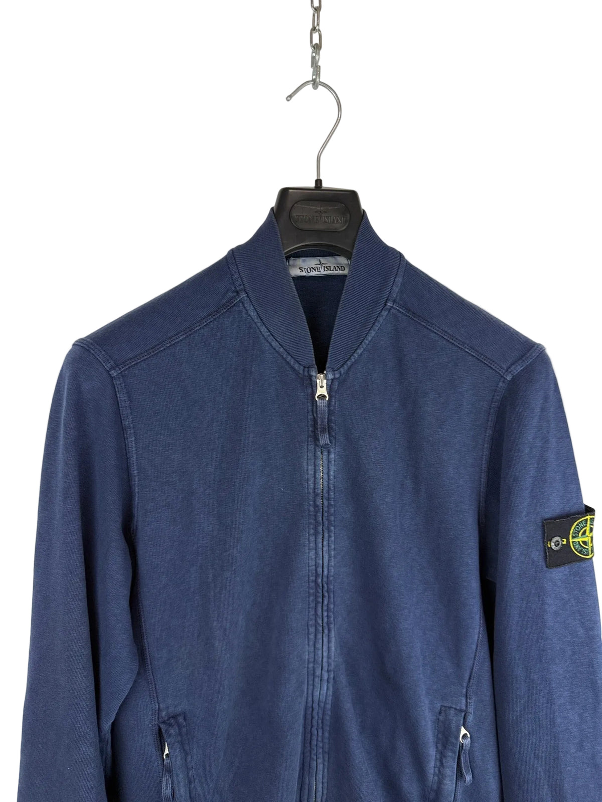 Felpa blu a collo alto con zip Stone Island - Taglia L