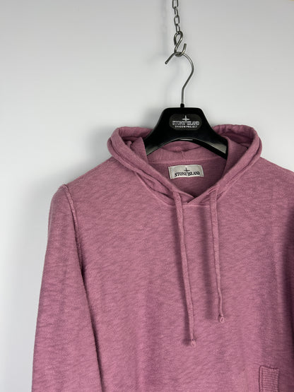 Felpa in maglieria con cappuccio rosa Stone Island - Taglia M