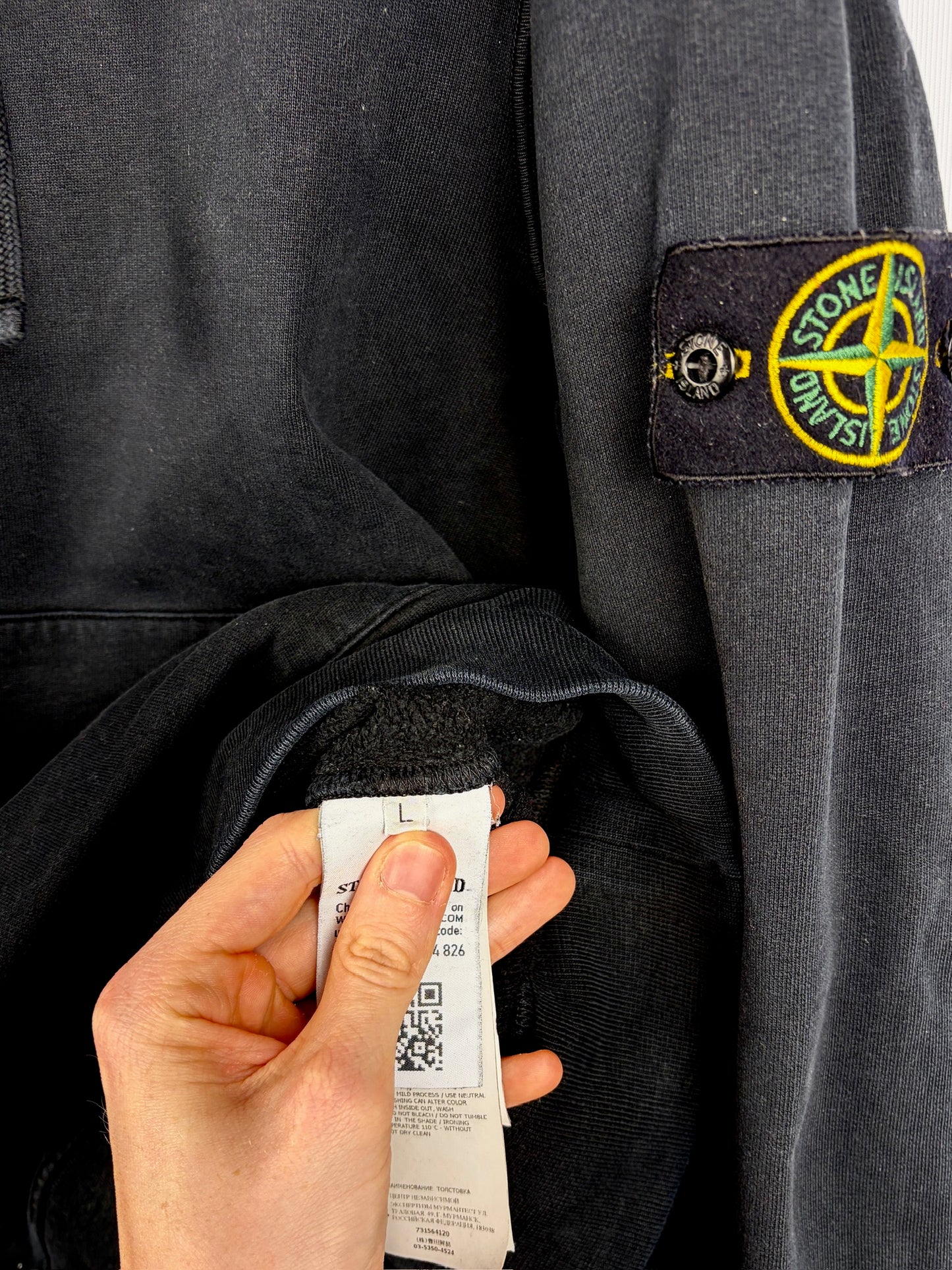 Felpa nera con cappuccio Stone Island - Taglia M