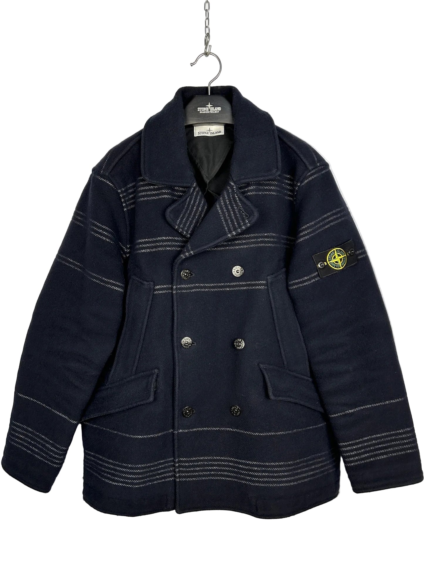 Giacca Panno Militare + Righe Reflective blu Stone Island - Taglia XL