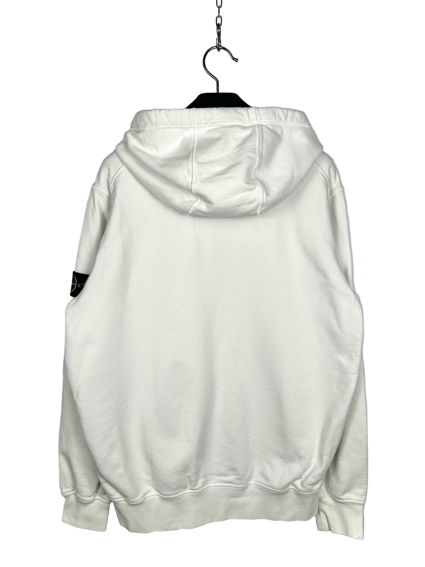 Felpa bianca con zip e cappuccio Stone Island - Taglia XL