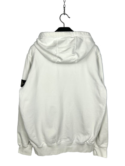 Felpa bianca con zip e cappuccio Stone Island - Taglia XL