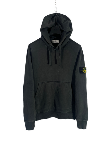 Felpa nera antracite con cappuccio Stone Island - Taglia S