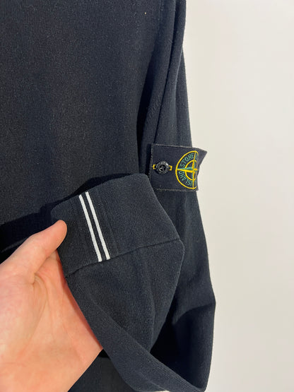Maglione nero con strisce sui polsini Stone Island - Taglia M