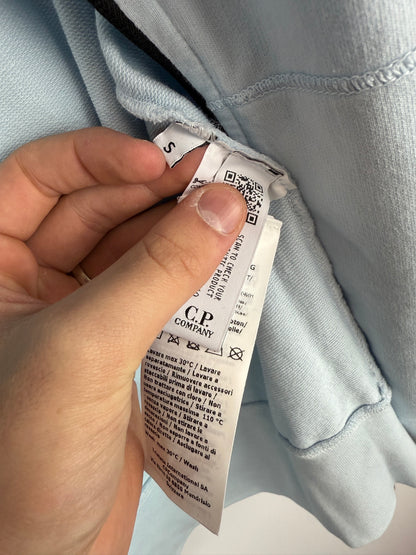 Felpa con zip e cappuccio azzurra C.P. Company (nuova con cartellino) - Taglia S
