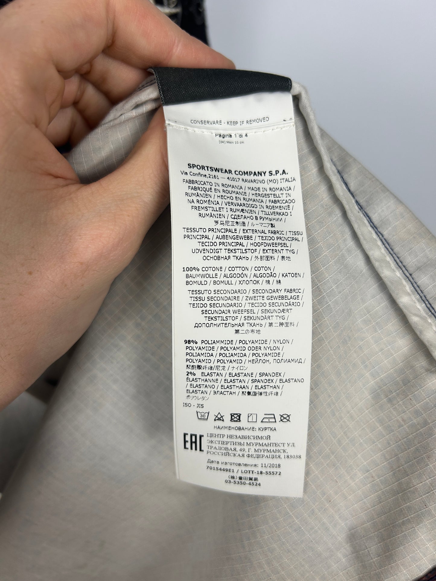 Giacca con cappuccio blu Stone Island Printed Heat Reactive Thermosensitive Fabric - Taglia L